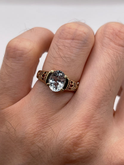 9ct gold aquamarine ring