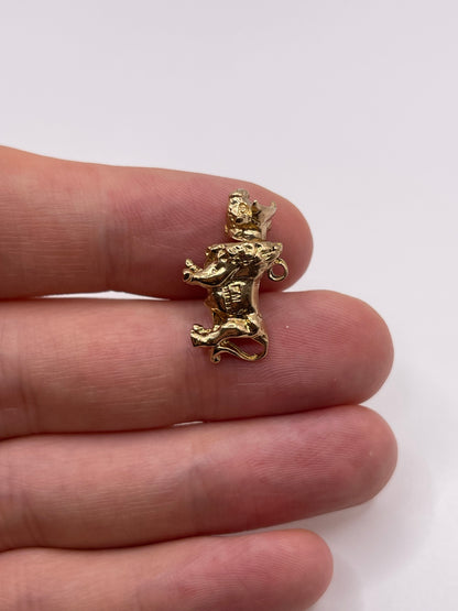 9ct gold bull charm