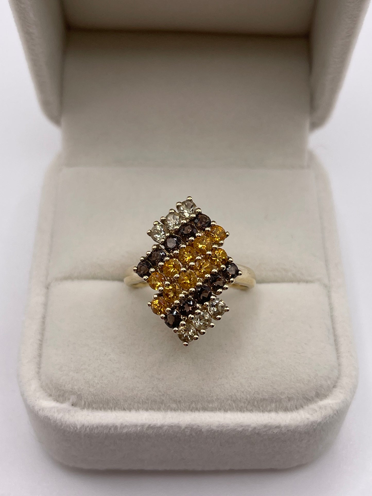 9ct gold multi gemstone ring