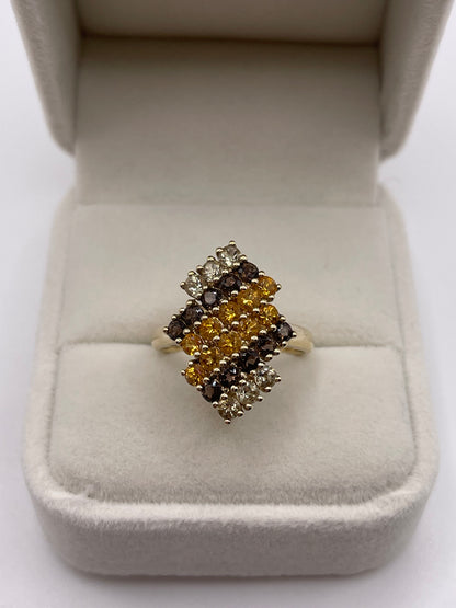 9ct gold multi gemstone ring