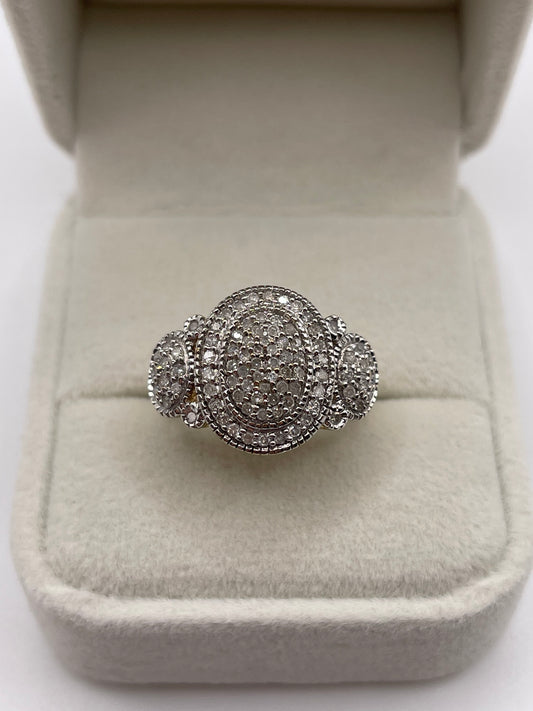 9ct gold diamond cluster ring
