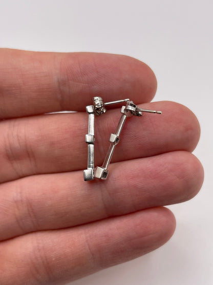 9ct white gold diamond earrings