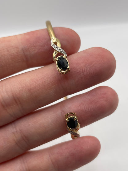 9ct gold sapphire and diamond bangle