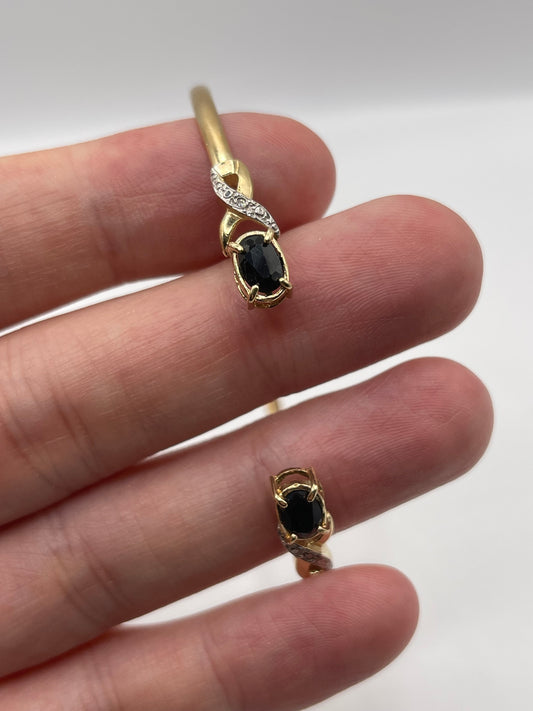 9ct gold sapphire and diamond bangle