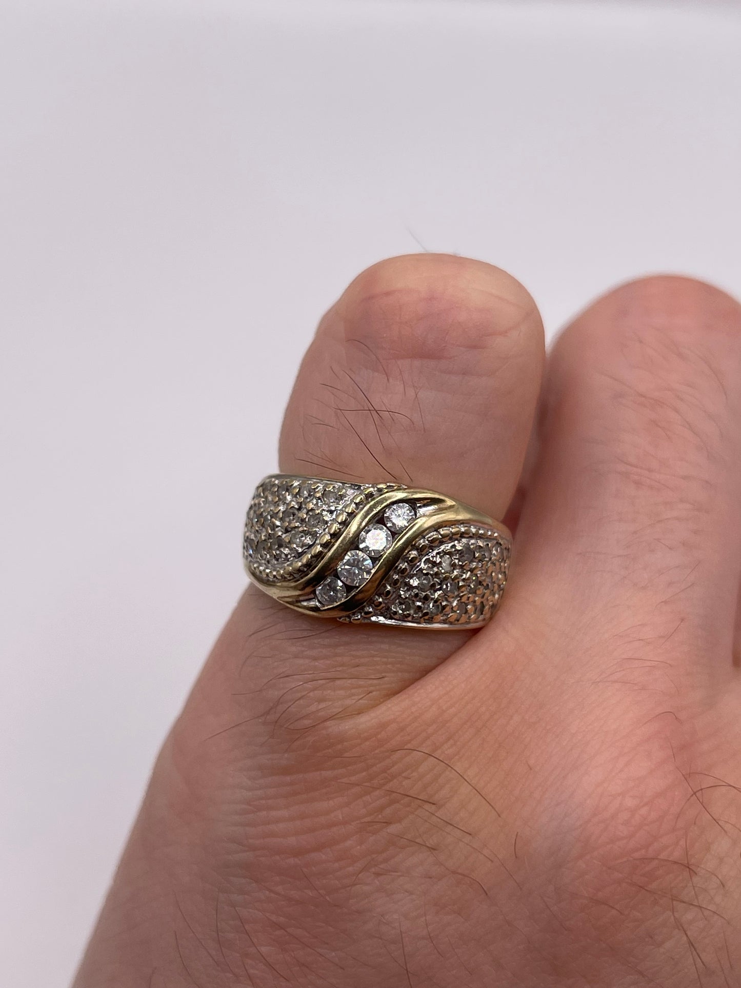 9ct gold diamond cluster ring