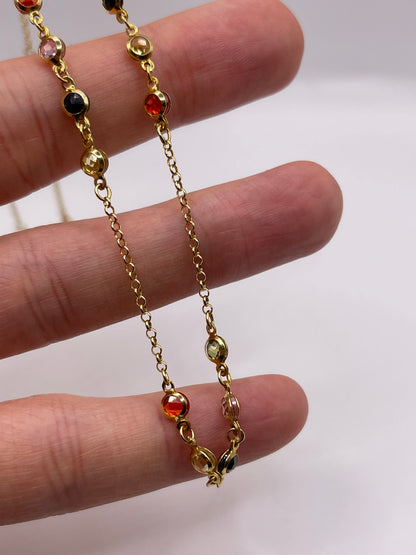14ct gold stone set necklace