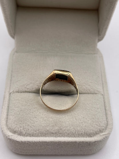 9ct gold onyx signet ring