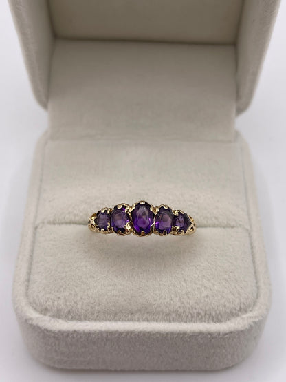 9ct gold amethyst ring