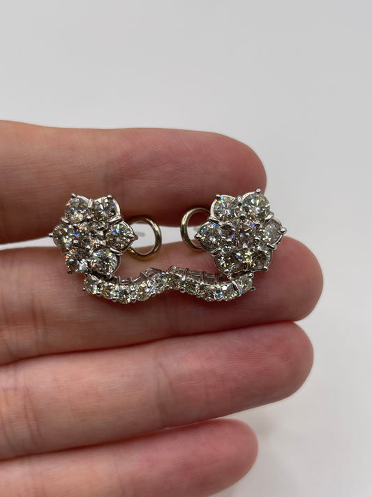 18ct white gold 4.5ct diamond earrings