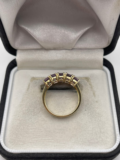 9ct gold amethyst ring