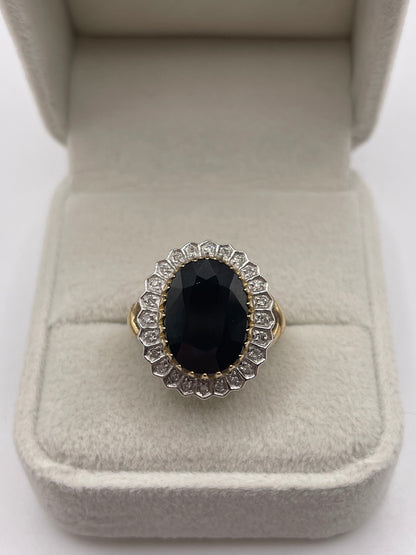 9ct gold sapphire and diamond ring