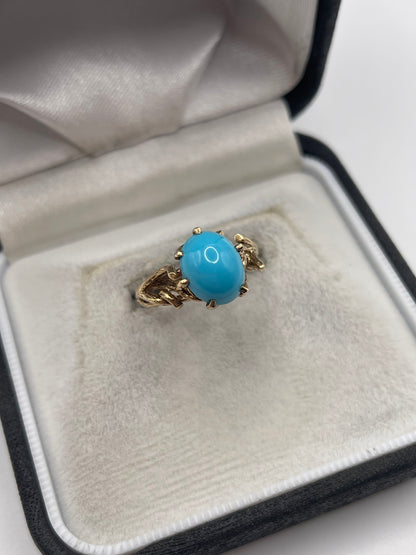 9ct gold turquoise ring