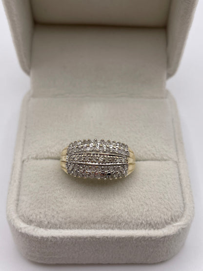 9ct gold diamond cluster ring