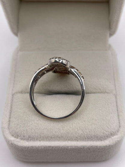 9ct white gold diamond cluster ring