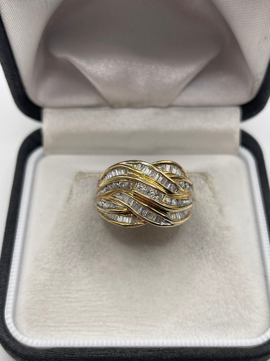 9ct gold diamond cluster ring