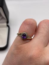 Load image into Gallery viewer, 9ct gold amethyst and diamond ring
