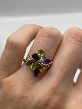 Load image into Gallery viewer, 9ct gold multi gemstone ring
