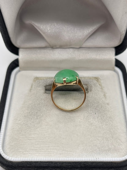 14ct gold jade ring