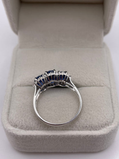 9ct white gold kyanite and diamond ring