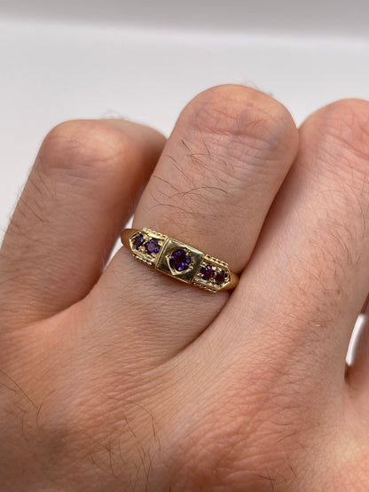 9ct gold amethyst ring
