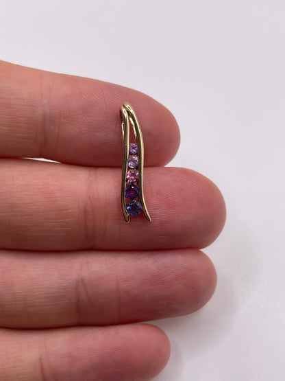 9ct gold multi gemstone pendant