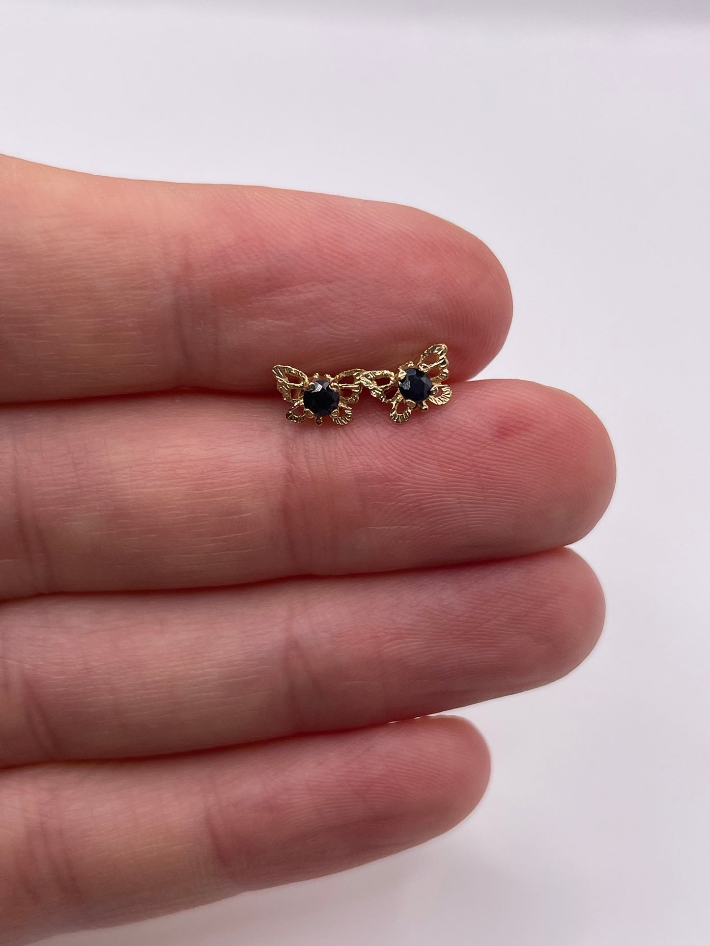 9ct gold sapphire butterfly earrings