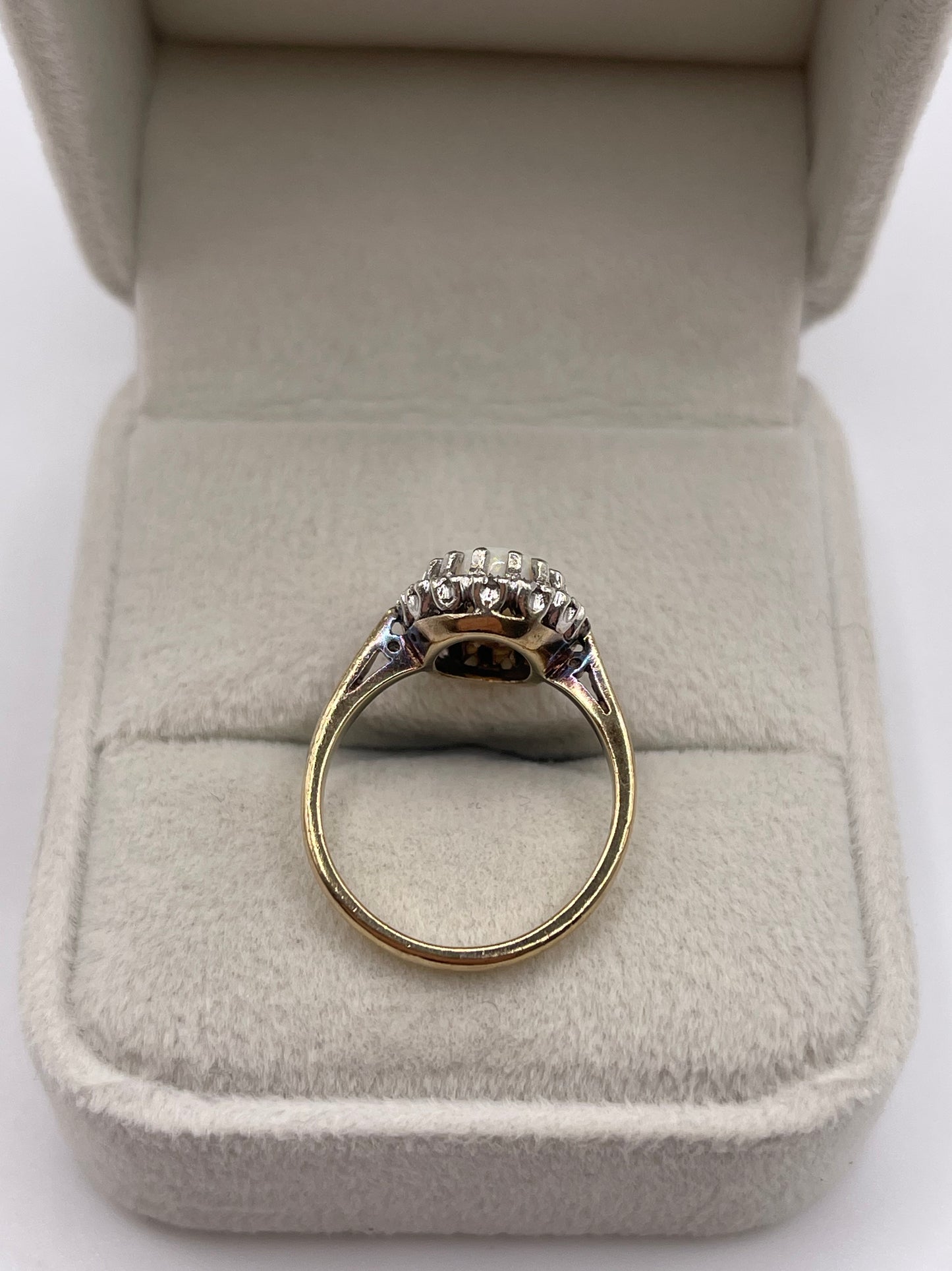 9ct gold opal and diamond ring