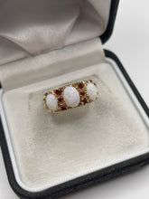 Load image into Gallery viewer, 9ct gold opal and garnet ring
