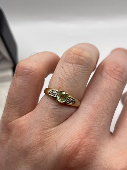 9ct gold fancy sapphire and zircon ring