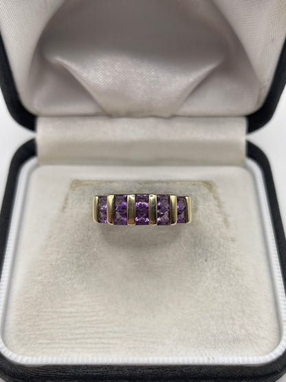 9ct gold amethyst ring