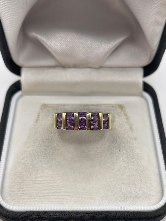 9ct gold amethyst ring
