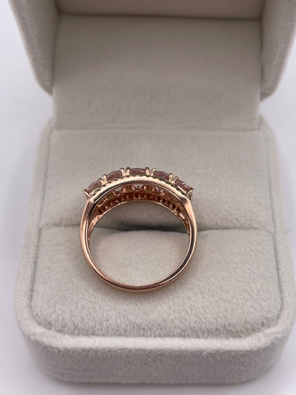 9ct rose gold morganite and diamond ring