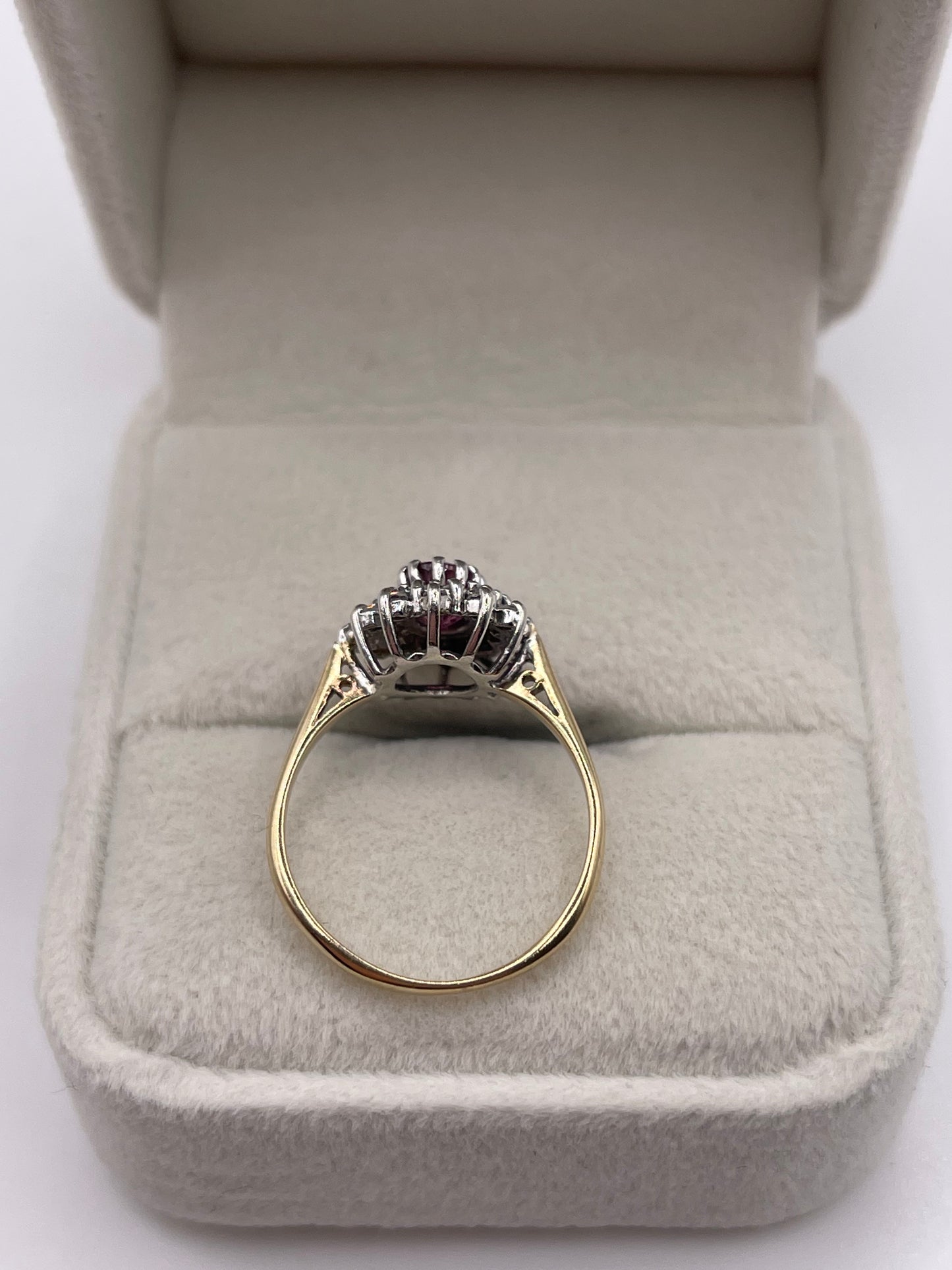 9ct gold ruby and diamond ring
