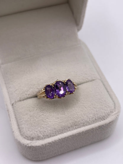 9ct gold amethyst ring