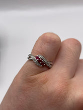 Load image into Gallery viewer, 9ct white gold ruby and diamond ring
