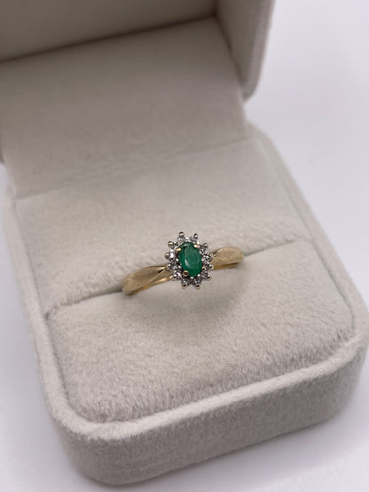 9ct gold emerald and diamond earrings
