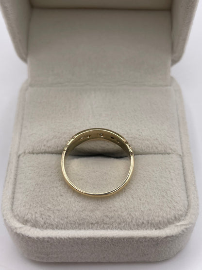 9ct gold topaz gypsy ring
