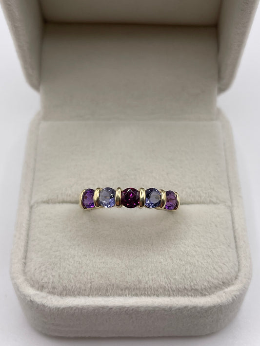 9ct gold multi gemstone ring