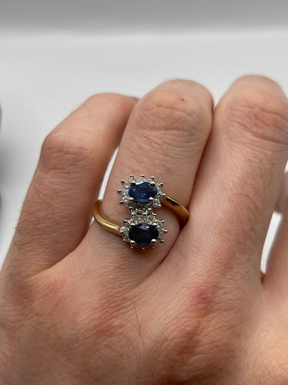 9ct gold sapphire and diamond ring