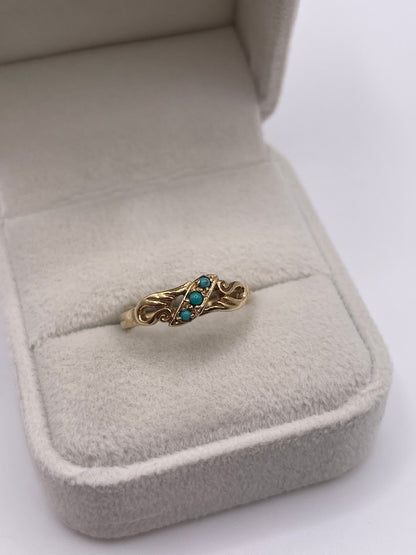 9ct gold turquoise ring