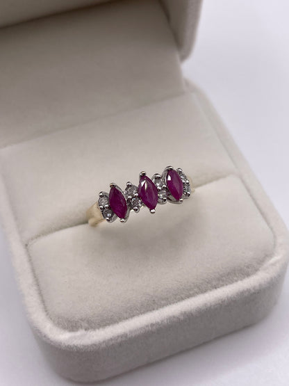 9ct gold ruby and diamond ring