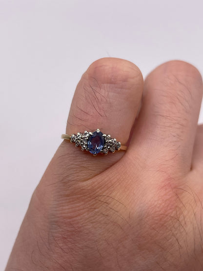9ct gold sapphire and diamond ring