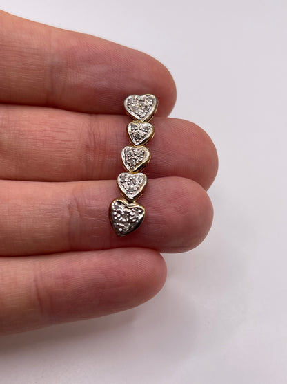 9ct gold diamond cluster pendant