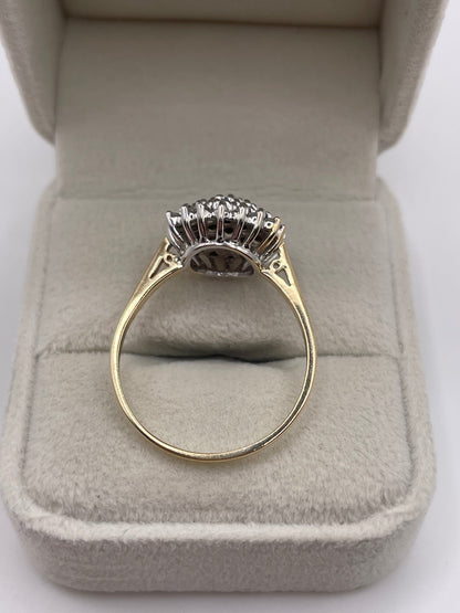 9ct gold diamond cluster ring