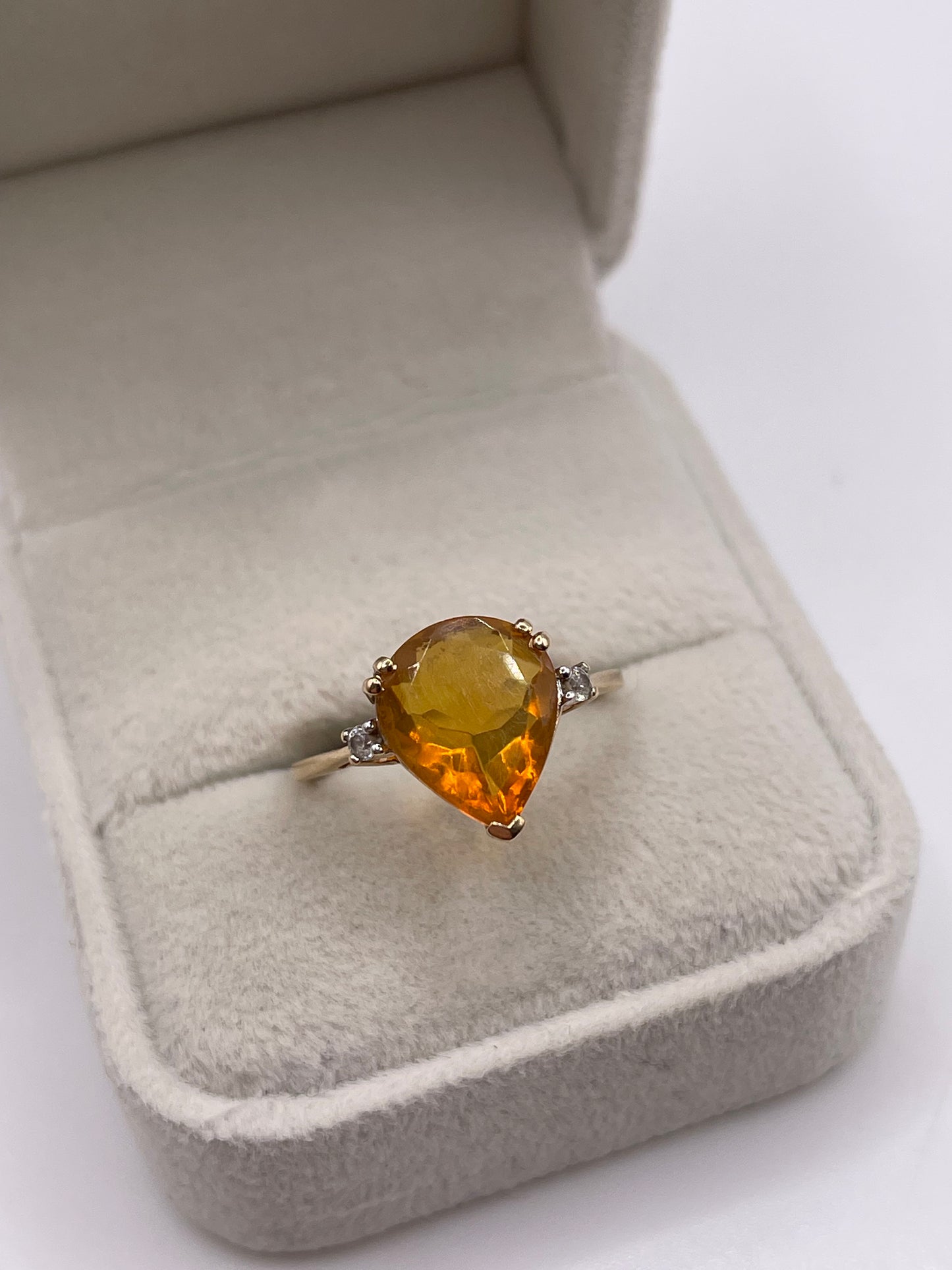 9ct gold opal and zircon ring