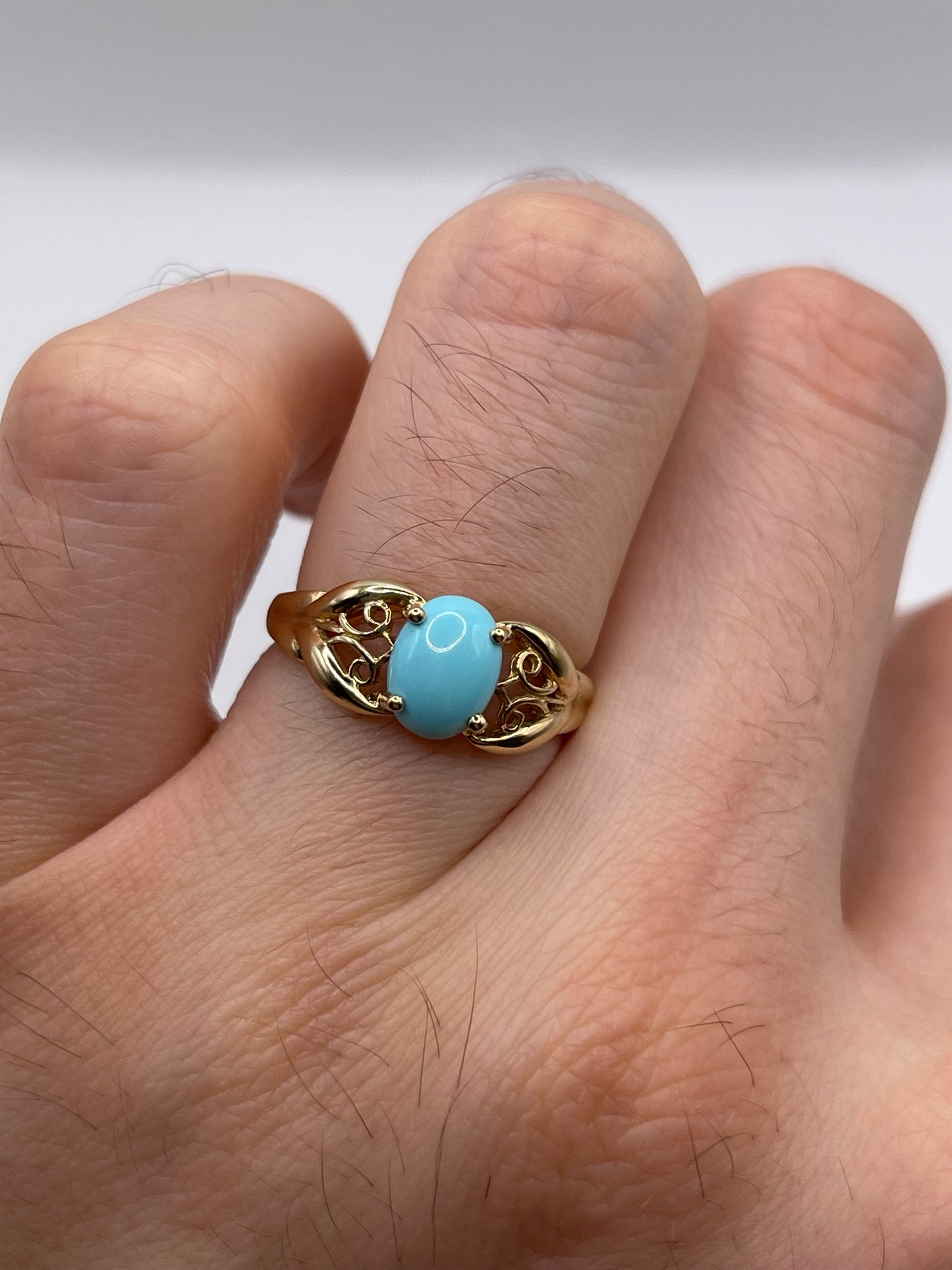 9ct gold turquoise ring