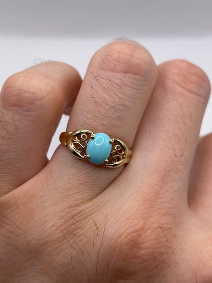 9ct gold turquoise ring