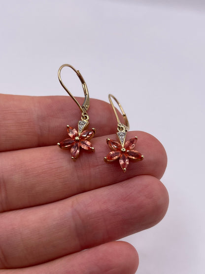 9ct gold sapphire and diamond earrings