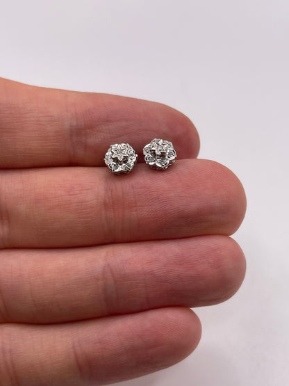 9ct gold diamond earrings