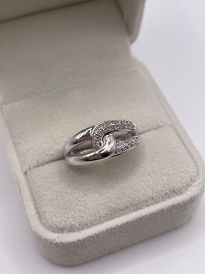 9ct white gold diamond cluster ring